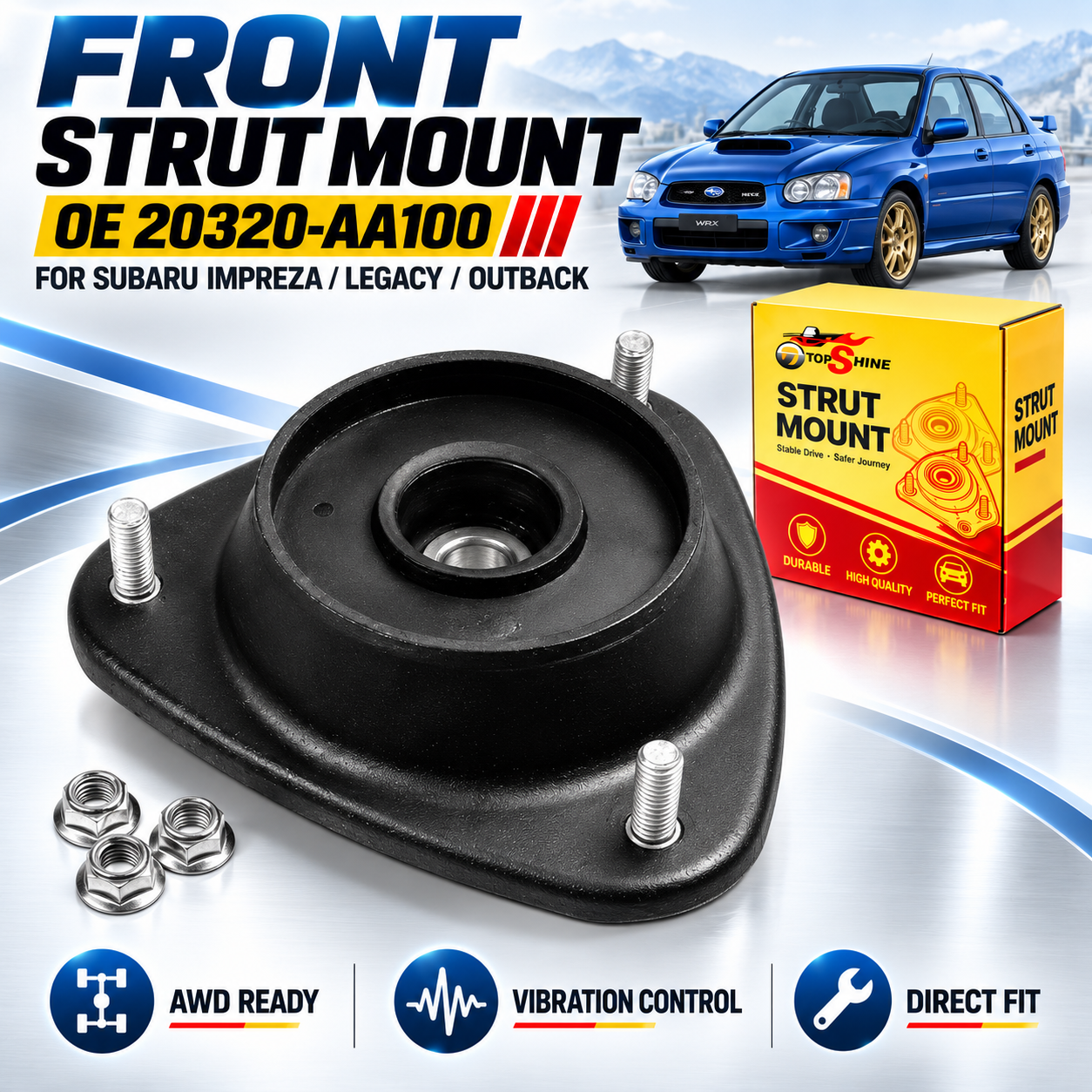 Subaru Front Suspension Strut Support 20320-AA100 | Aftermarket Upper Shock Mount