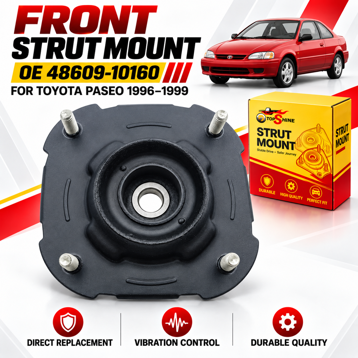 Auto Spare Parts Front Suspension Upper Mount 48609-10160 for Toyota Starlet EP91 Paseo Cynos Shock Absorber Support