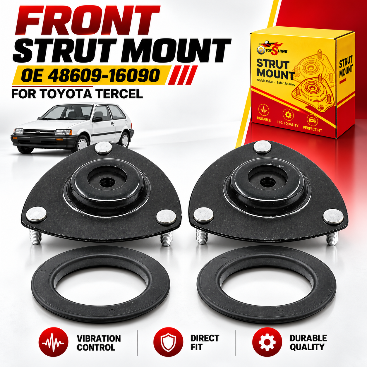 Premium Quality Front Shock Mounting 48609-16090 for Toyota Tercel Corsa Starlet Suspension Replacement Parts