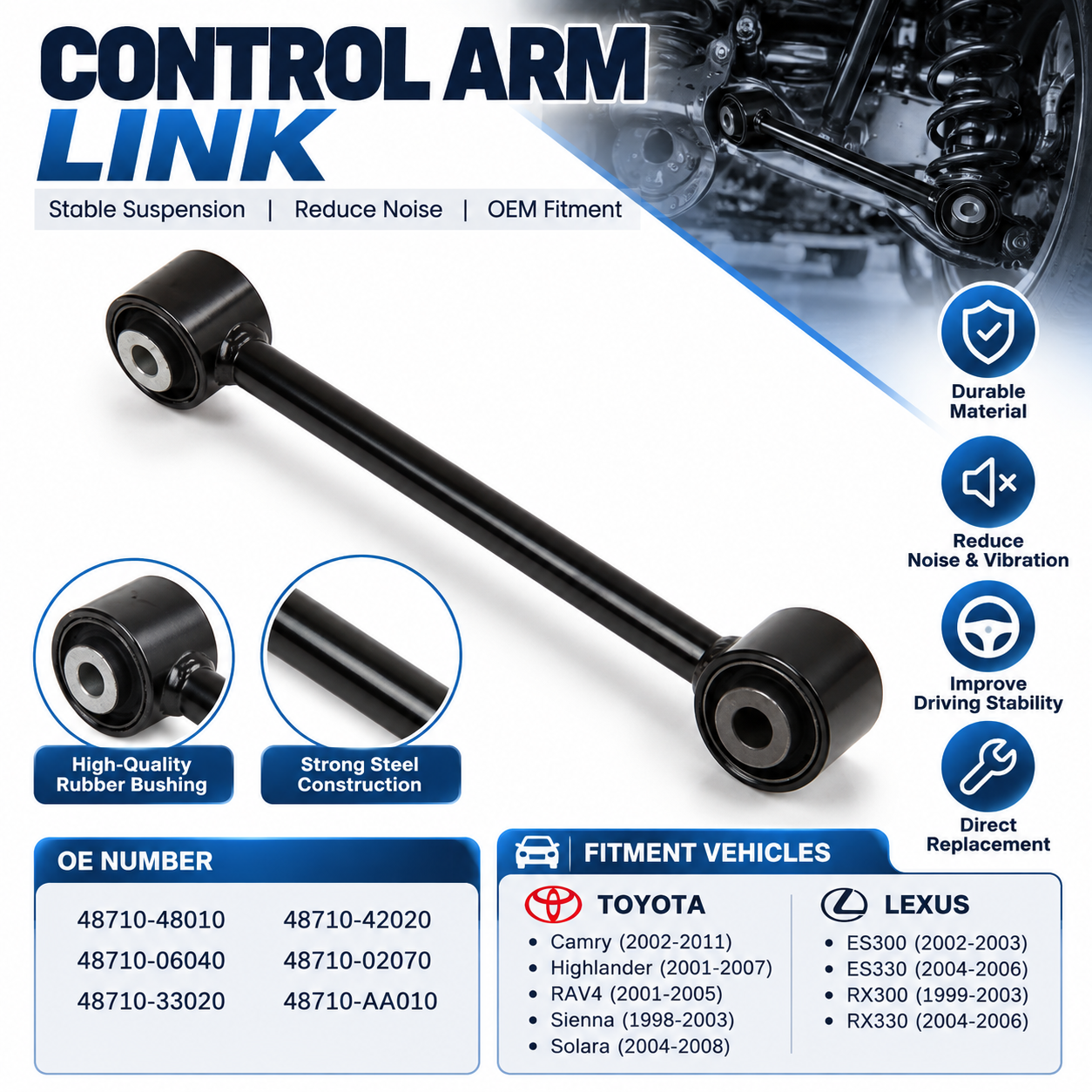 52345-TA0-A00 Rear Control Arm for Honda Accord Crosstour Suspension Parts Wholesale