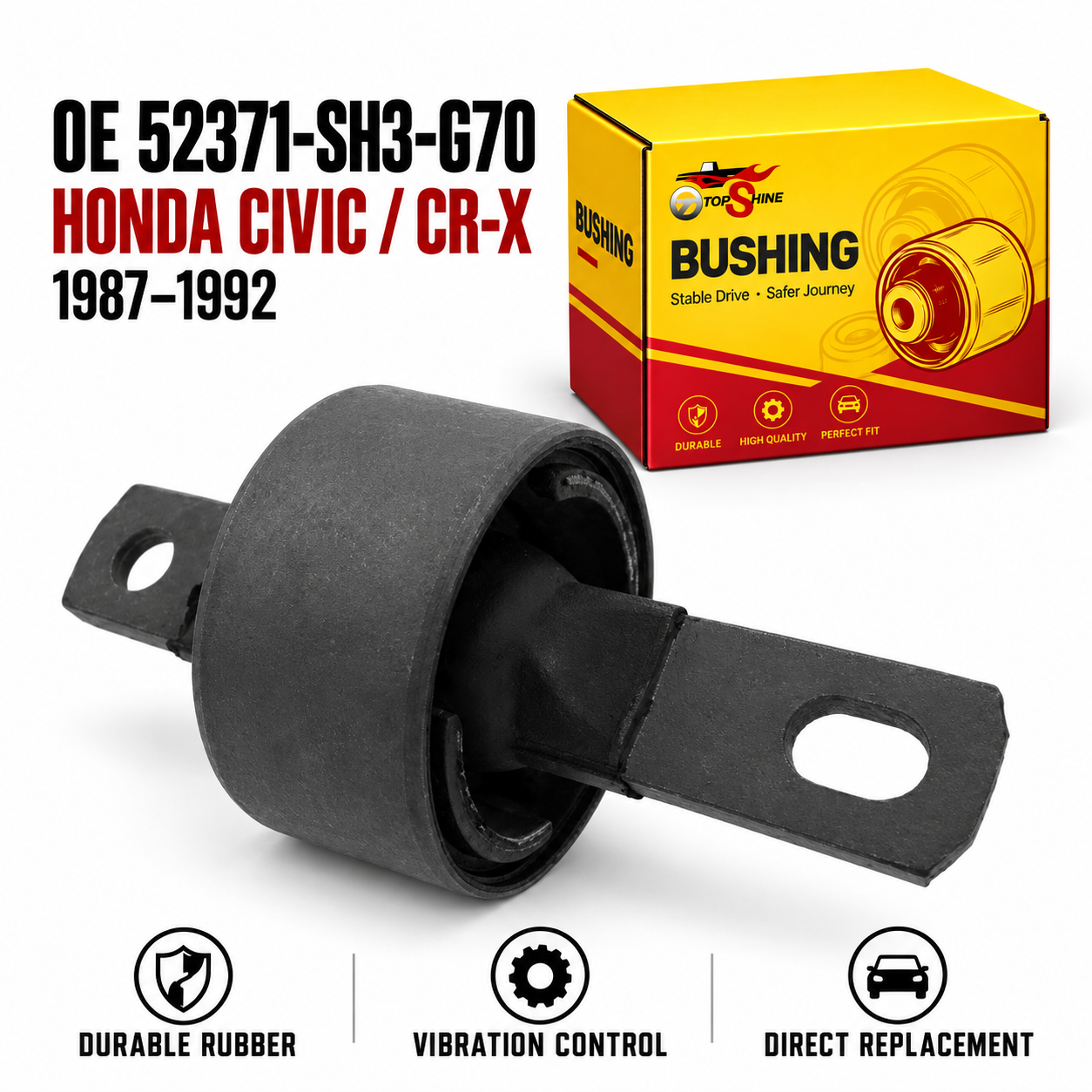 52371-SH3-G70 Rear Control Arm Bushing for Honda Civic CRX 1987-1992 | Suspension Bushing Wholesale