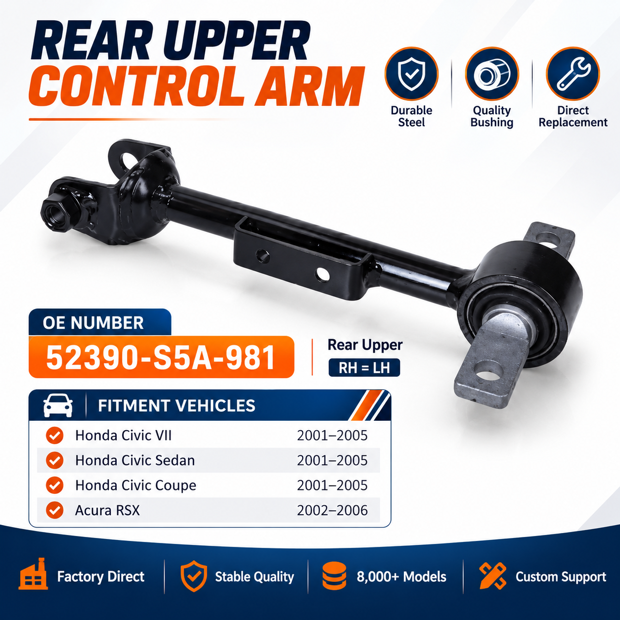 52390-S5A-981 Rear Upper Control Arm for Honda Civic 2001-2006 Acura RSX Suspension Parts Wholesale