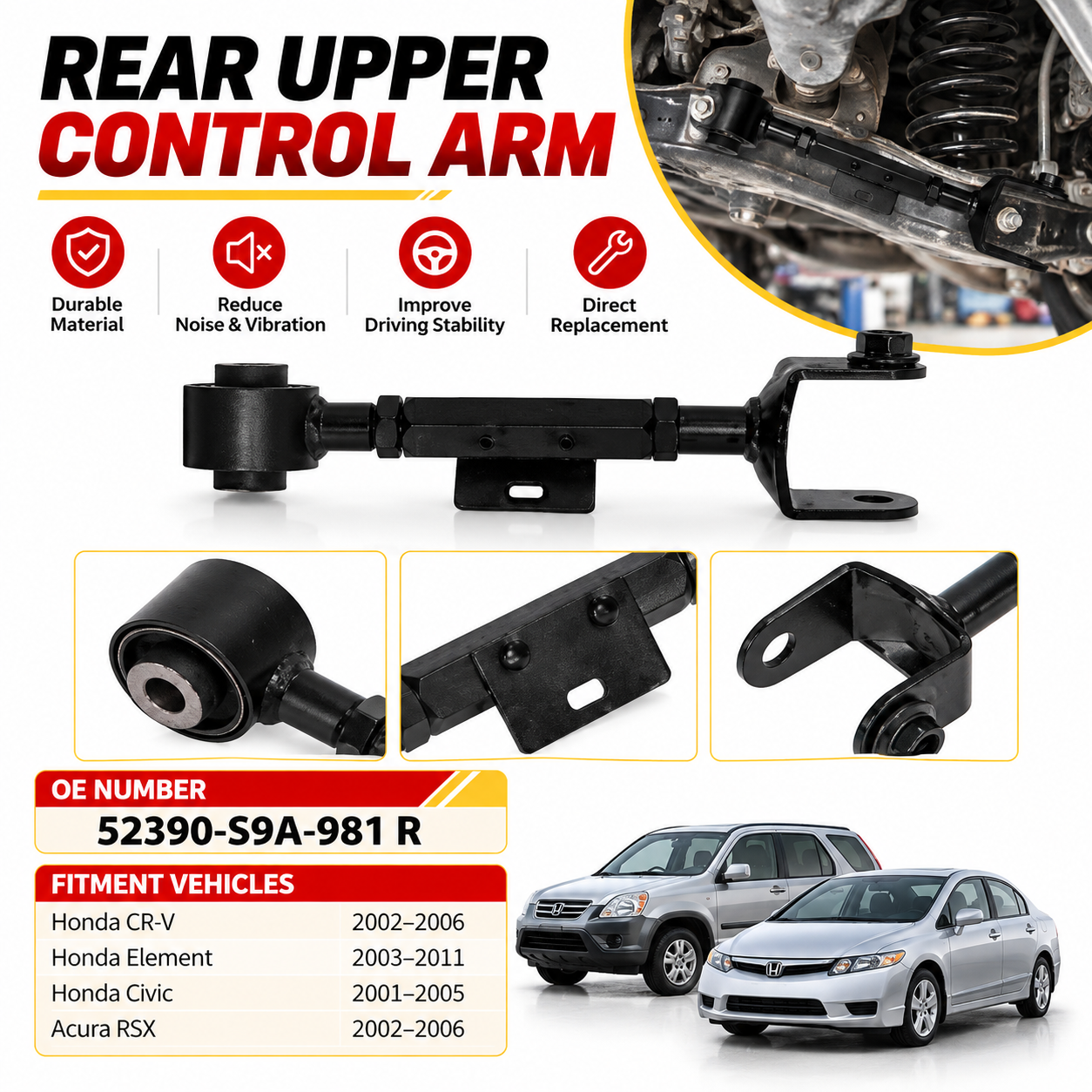 52390-S9A-981 Rear Upper Right Control Arm for Honda CR-V RD4 RD5 RD6 RD7 Suspension Arm Wholesale