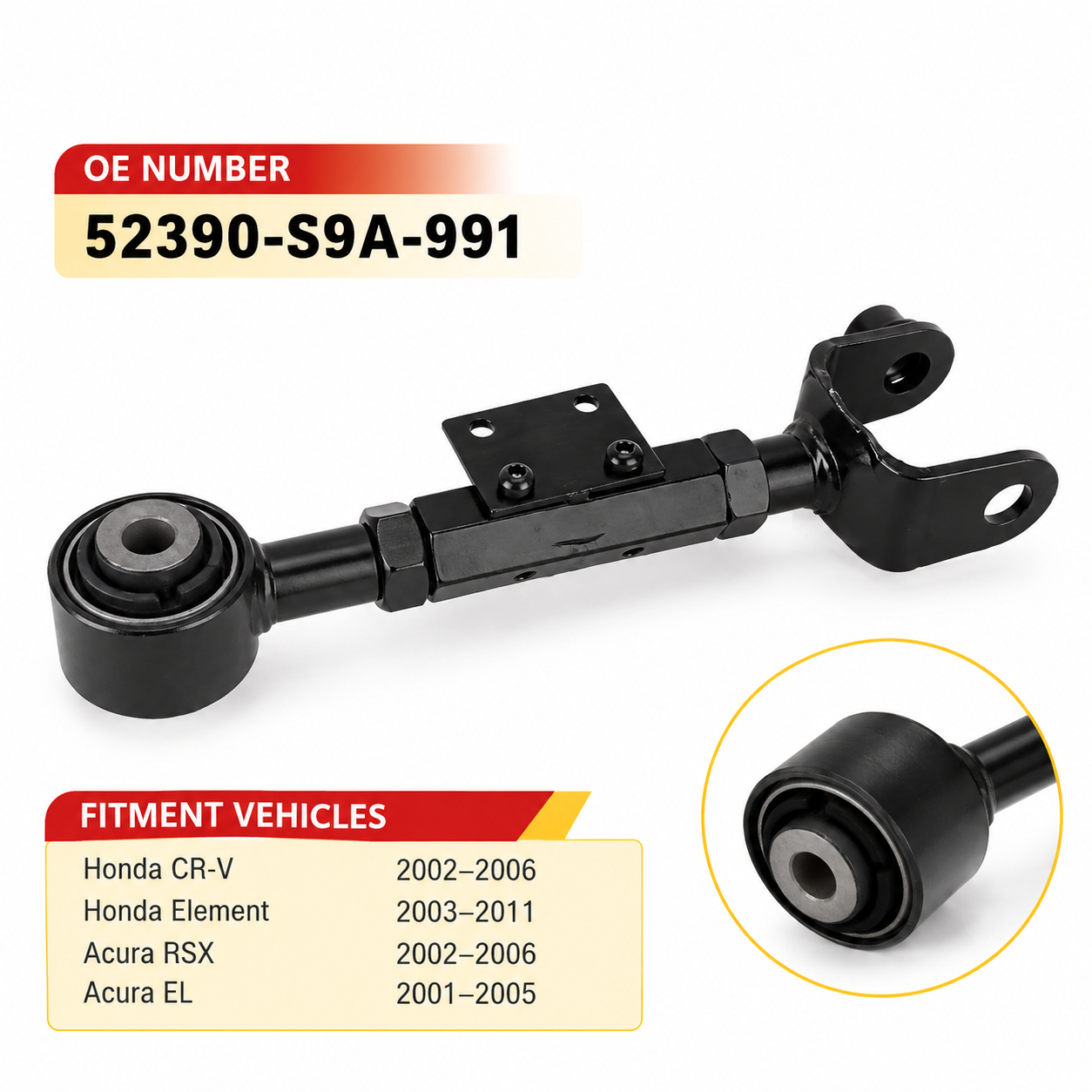 52390-S9A-991 Adjustable Rear Upper Control Arm for Honda CR-V 2002-2006 Suspension Parts Wholesale