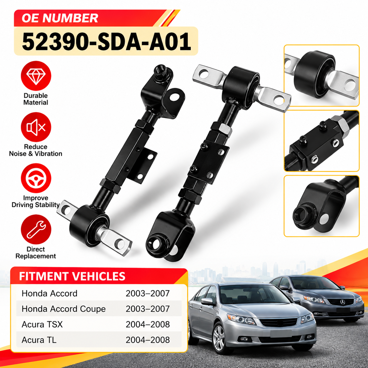 52390-SDA-A01 Rear Upper Control Arm for Honda Accord 2003-2007 Suspension Parts Wholesale