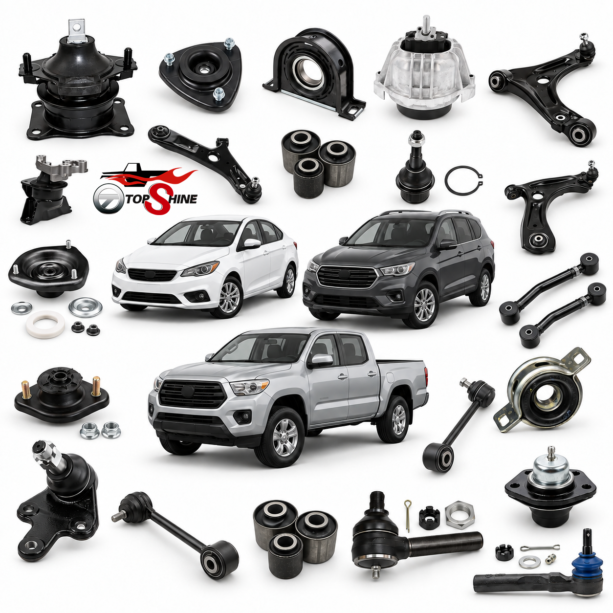 Wholesale Auto Suspension Parts Engine Mounts Control Arms Strut Mounts Shock Absorbers Bushings Ball Joints Tie Rod Ends