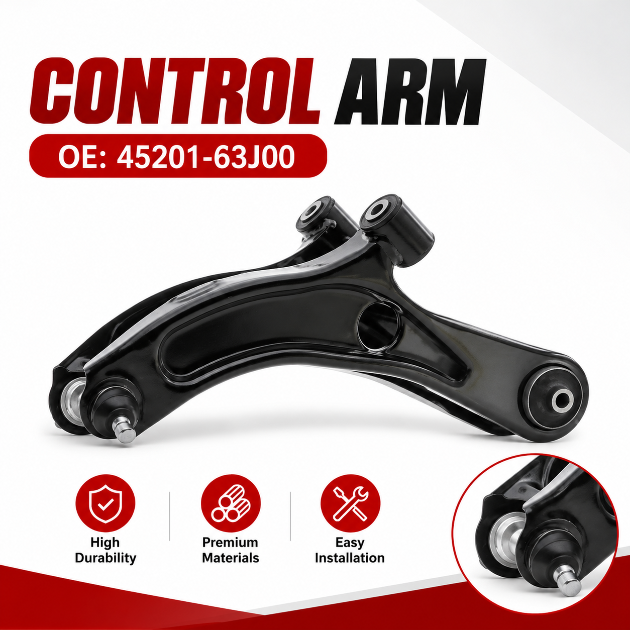 45201-63J00 Front Lower Control Arm for Suzuki Swift | OE Standard Suspension Parts Wholesale