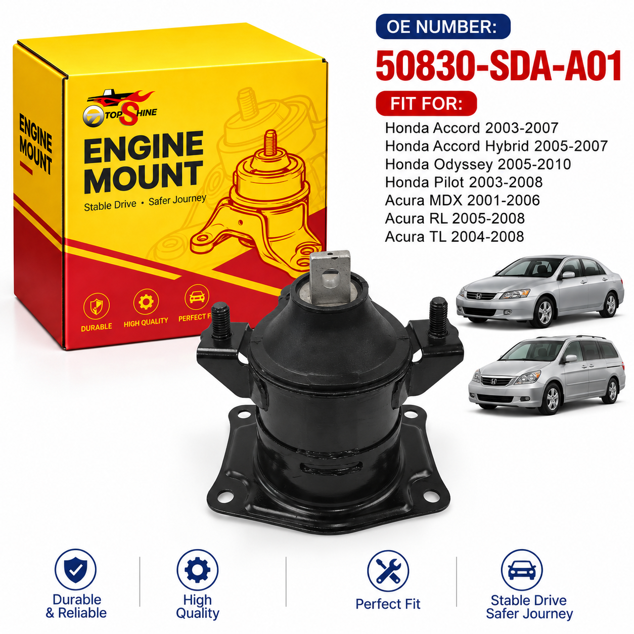 50830-SDA-A01 Rear Engine Mount for Honda Accord 2003–2007 | Aftermarket Motor Mount Wholesale Supplier